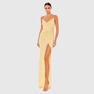 MAC DUGGAL 93733 NWT Beaded Sleeveless Faux Wrap Gown